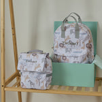 Personalised Neutral Safari Backpack & Lunchbag Set