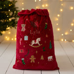 Personalised Embroidery Detailed Christmas Sack