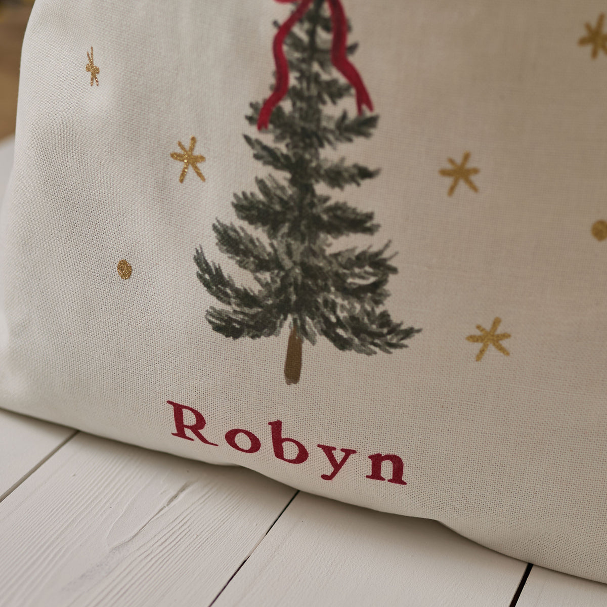 Personalised Cream Christmas Tree Sack