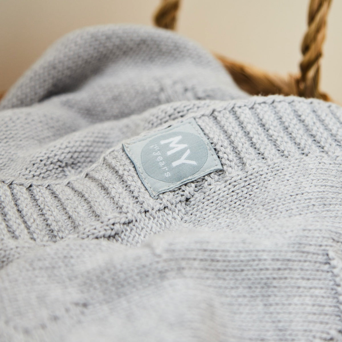 Personalized Grey Star Jacquard Baby Blanket