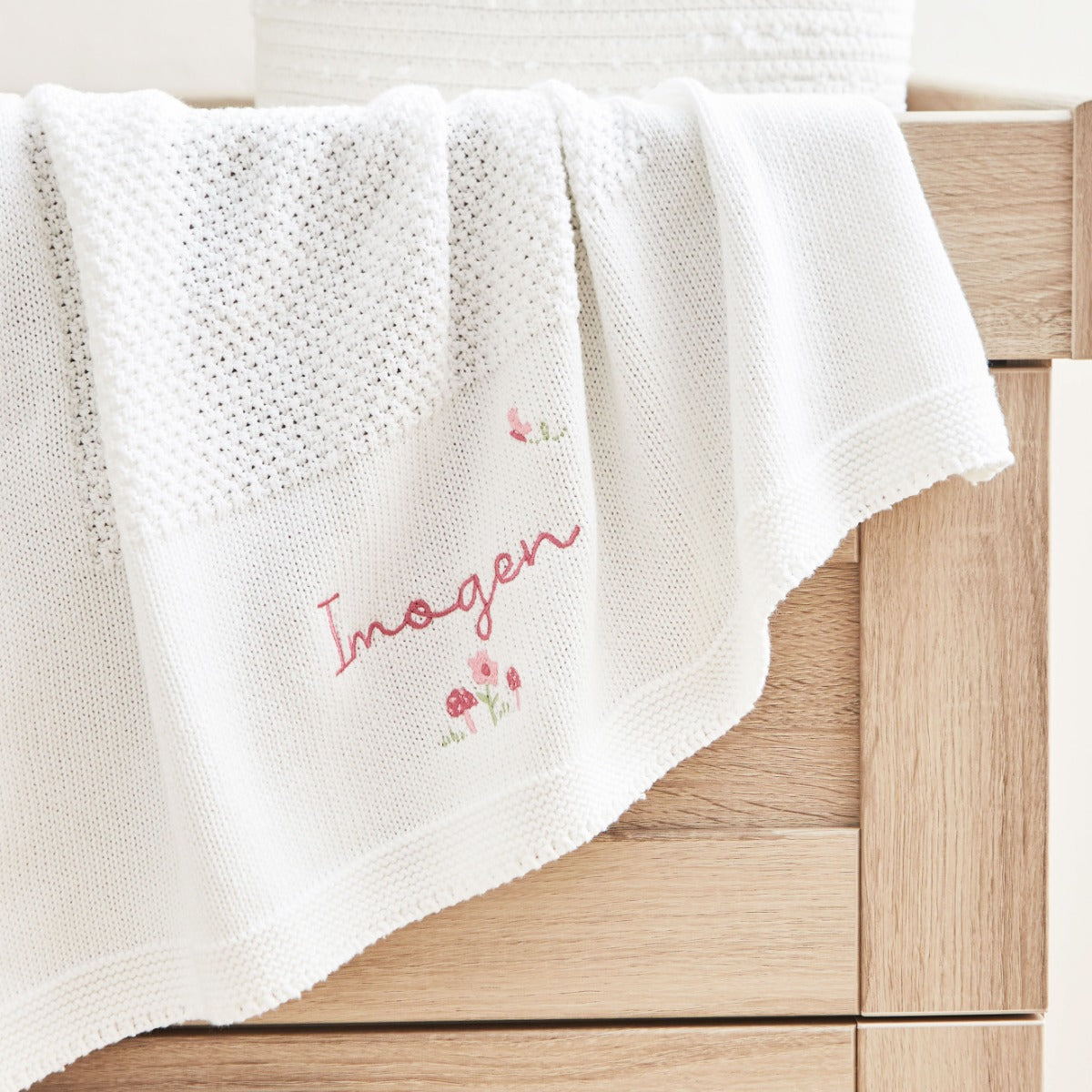 Personalized Floral Ivory Shawl