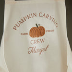 Personalised Autumn Pumpkin Carving Crew Childs Apron