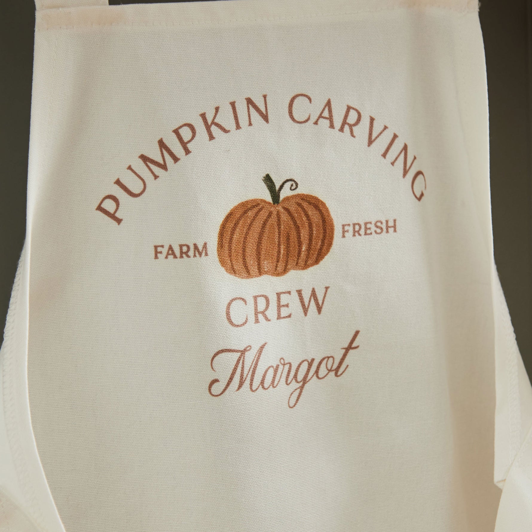 Personalised Autumn Pumpkin Carving Crew Childs Apron