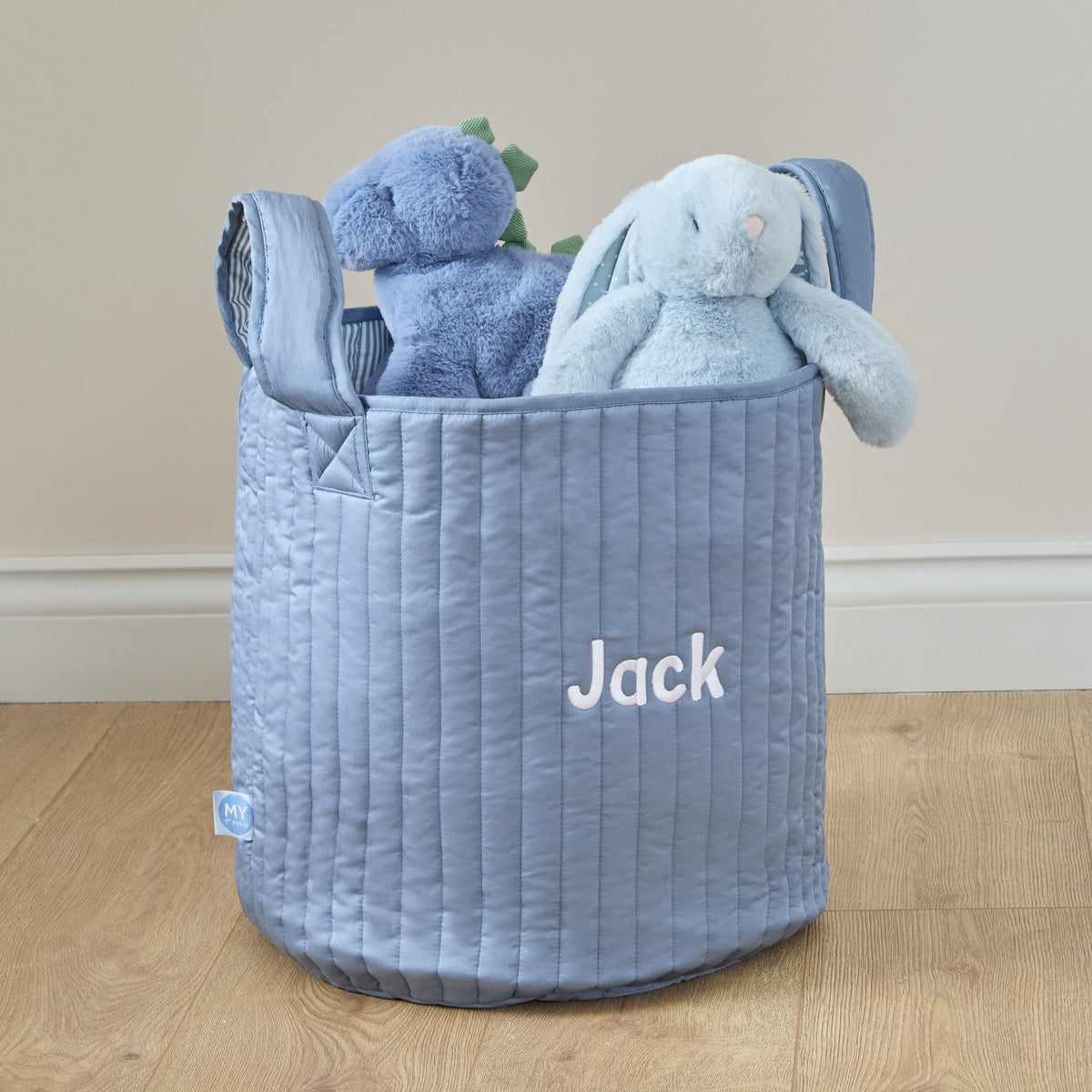 Personalised Large Blue Stripe Storage Bag