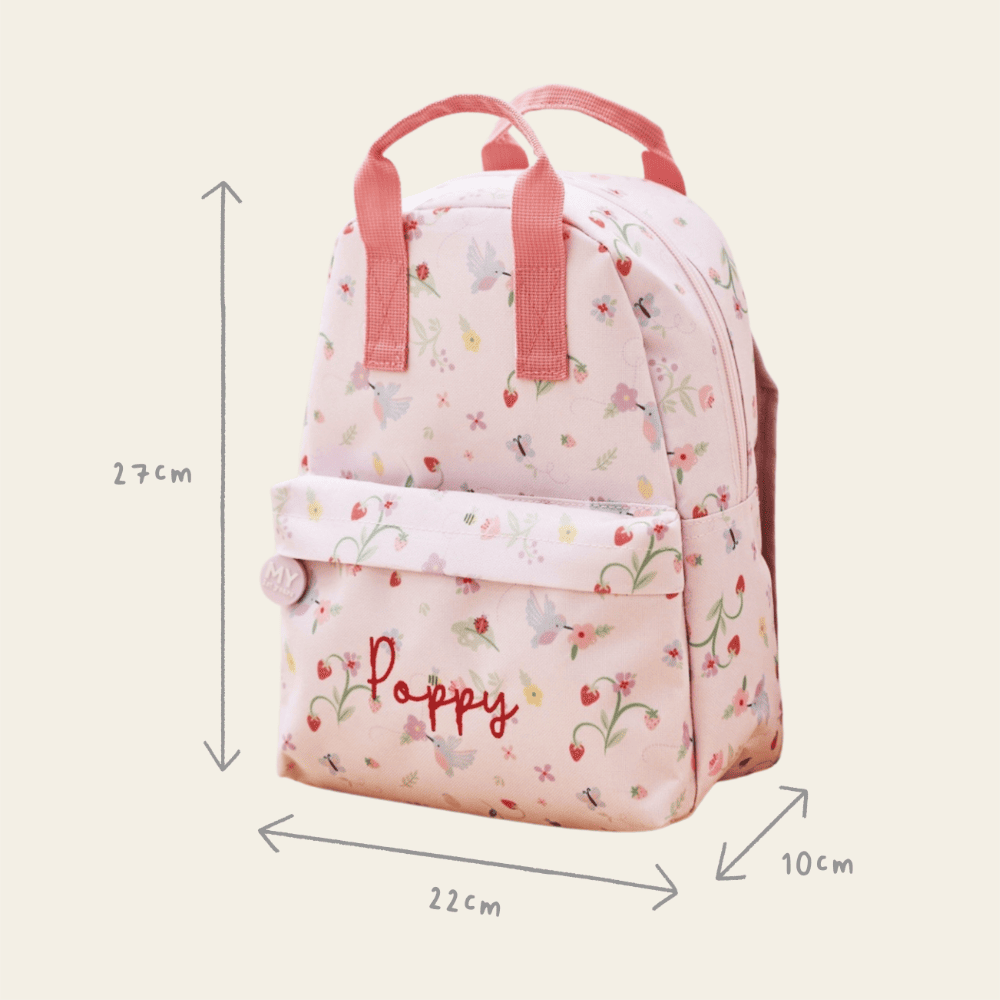 Personalised Grab Handle Fruit Print Mini Backpack