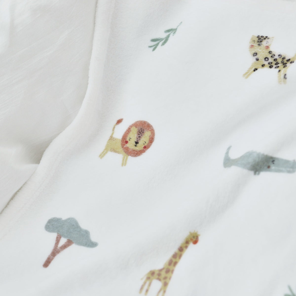 Personalized Safari Animal Print Fleece Blanket