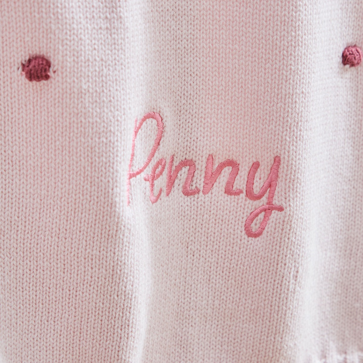 Personalized Pink Spot Bobble Blanket