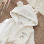 Personalized Rainbow Ivory Fleece Robe with Ears