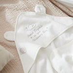Personalized Ivory Christening Hooded Towel