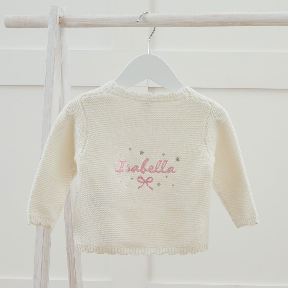Personalised Swan Ivory Lightweight Cardigan