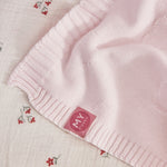 Personalized Born To Be Adored Valentine's Heart Jacquard Baby Blanket in Light Pink