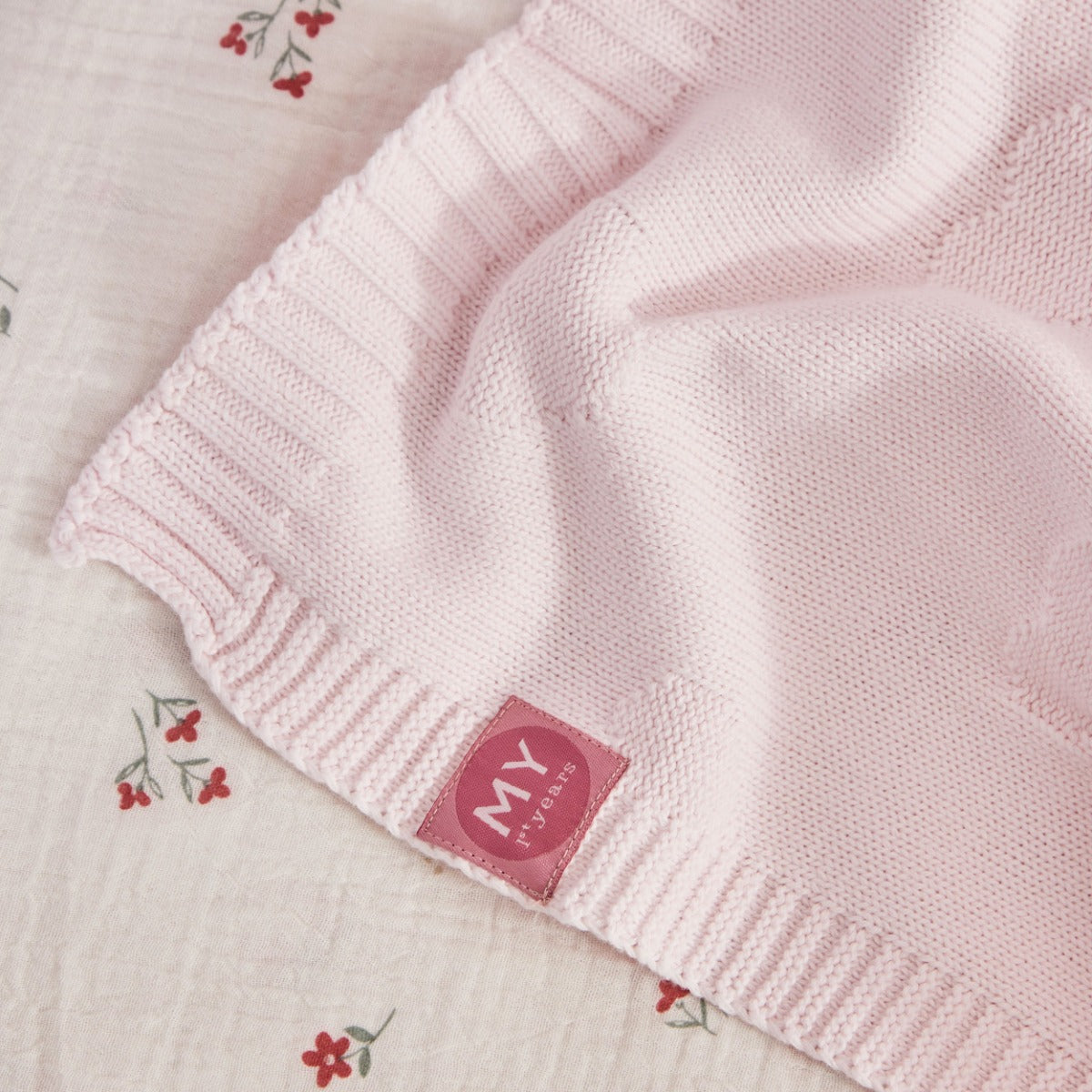 Personalized Born To Be Adored Valentine's Heart Jacquard Baby Blanket in Light Pink