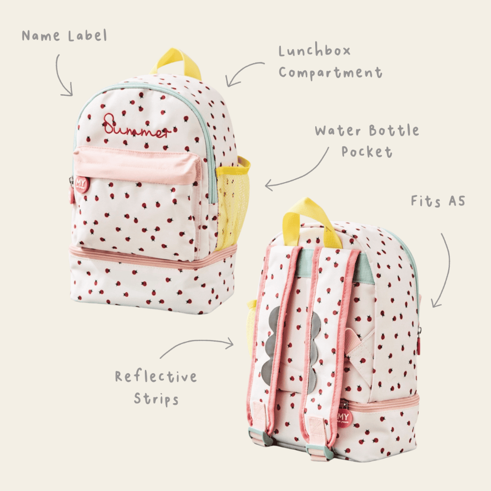 Personalised Ladybird Mini Compartment Backpack