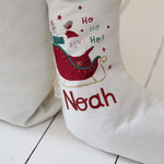 Personalised Santa Sleigh Christmas Sack & Stocking Set
