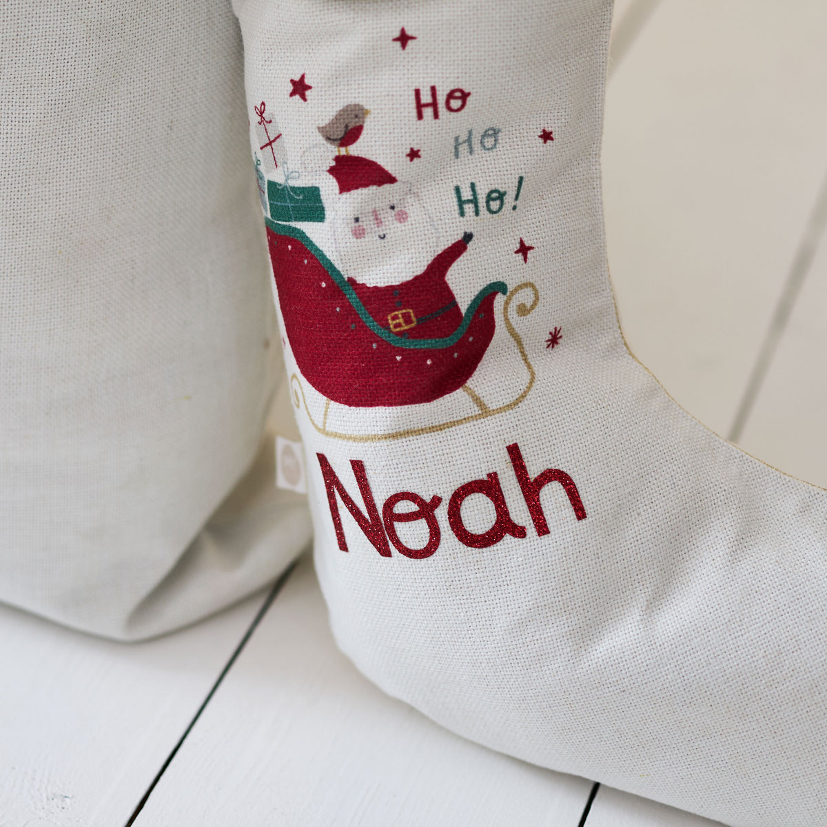Personalised Santa Sleigh Christmas Sack & Stocking Set