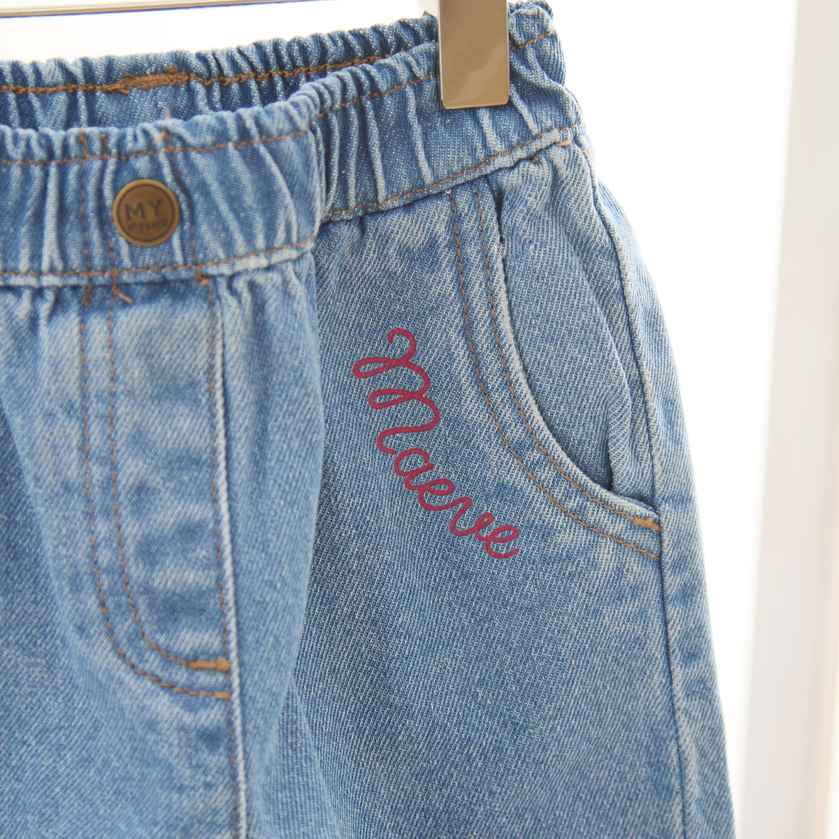Personalised Autumn Floral Denim Jeans