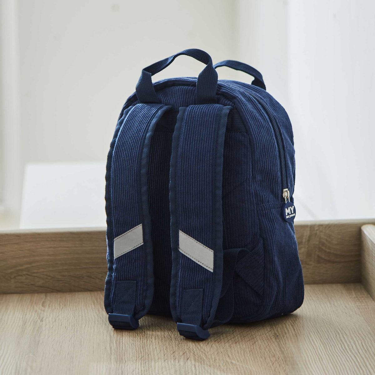Personalised Navy Cord Mini Backpack
