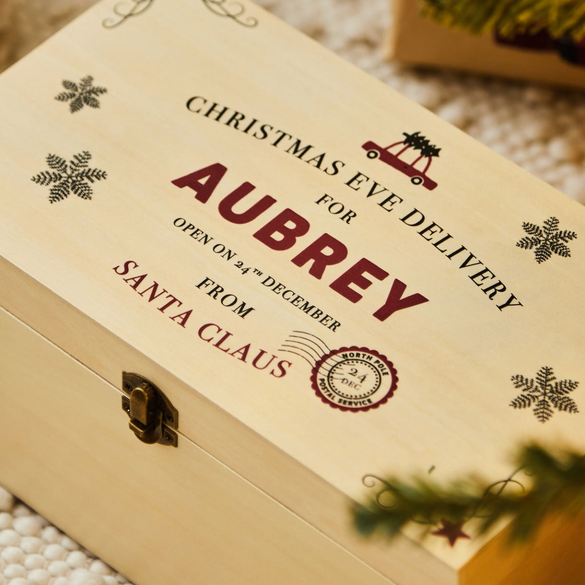 Personalised Christmas Eve Delivery Wooden Christmas Eve Box FSC®