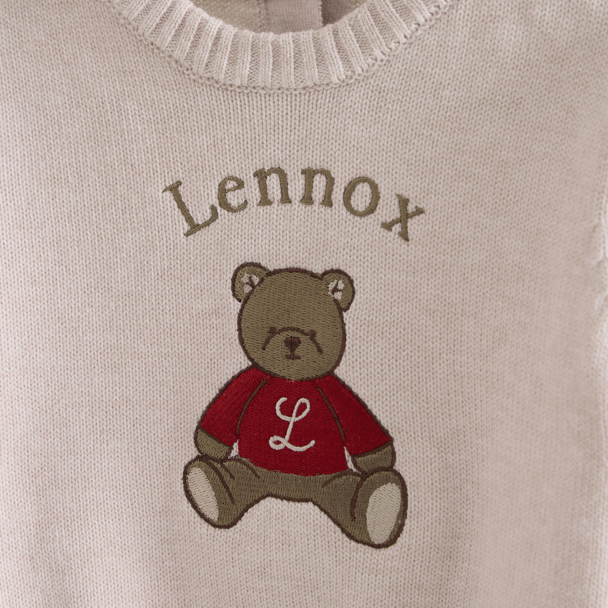 Personalised Teddy Bear Oatmeal Jumper