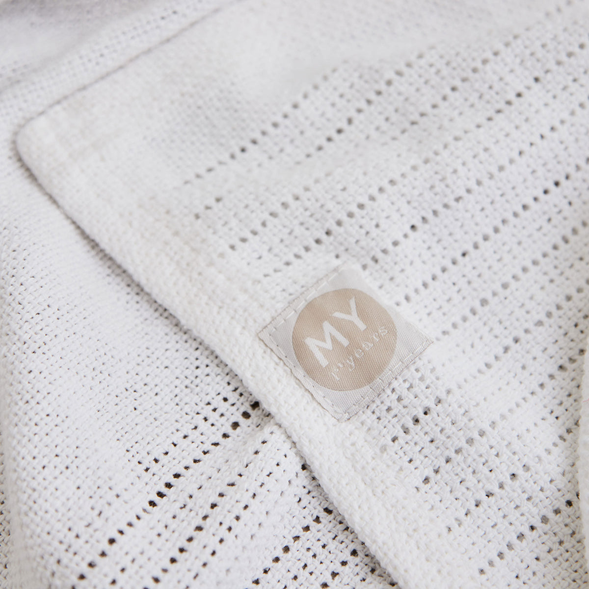 Personalized Christening Day Ivory Cellular Baby Blanket