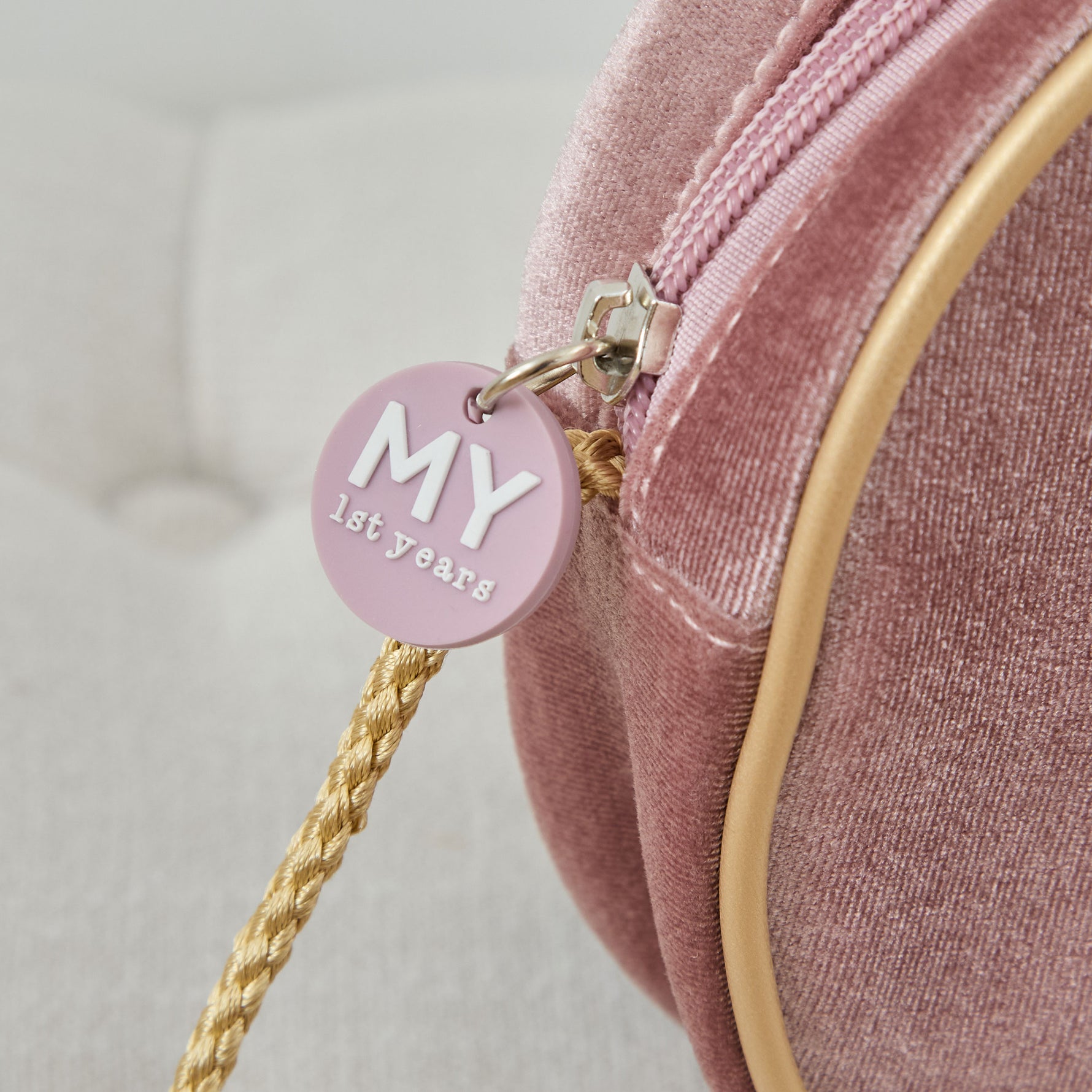 Personalised Gold Bow Pink Velvet Handbag