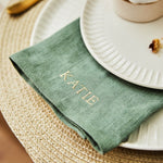 Personalised Rosemary Linen Napkin in Bold Font by Made Yours