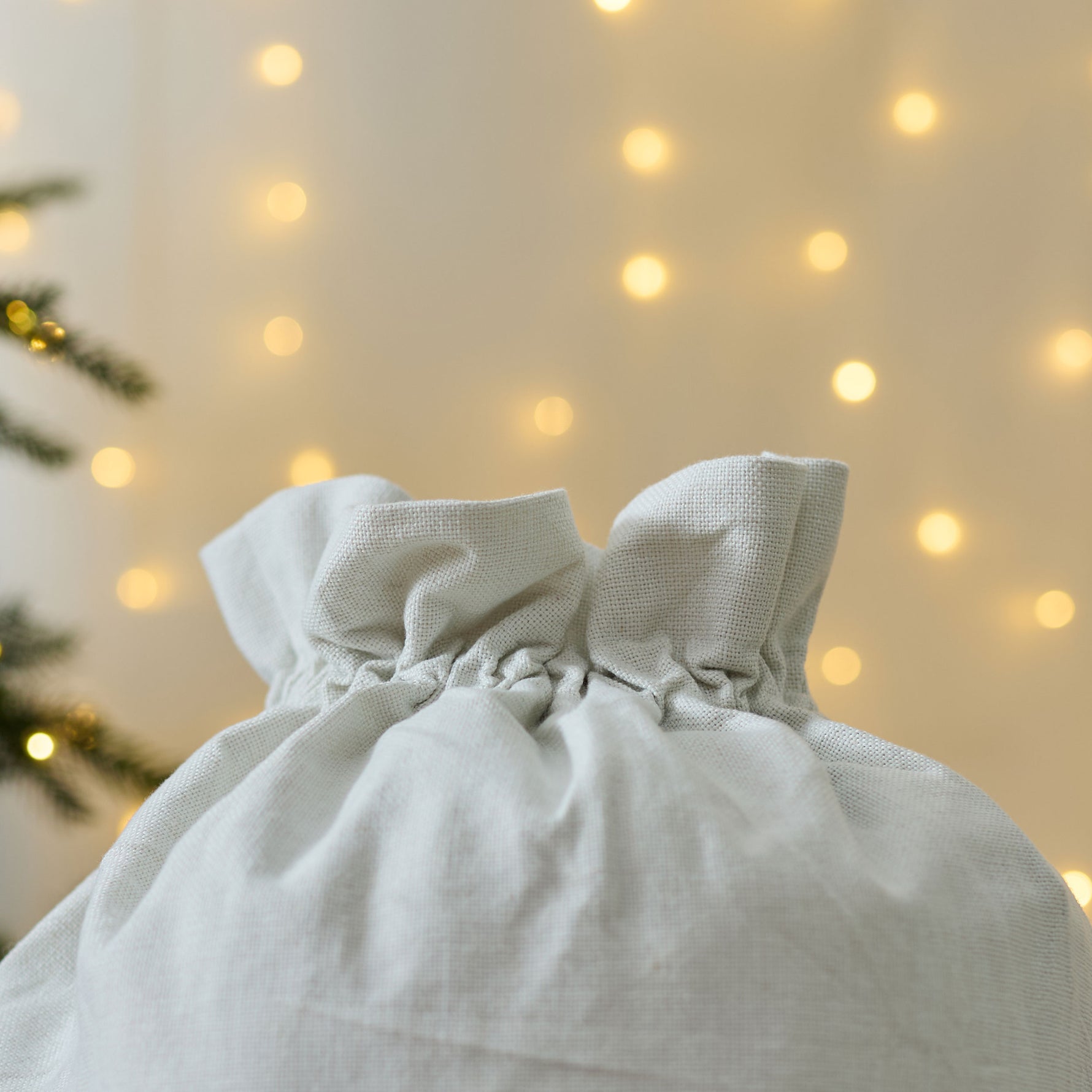 Personalised Santa Sleigh Cream Gift Sack