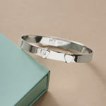 Personalised Platinum Plated Silver Baby Keepsake Bangle