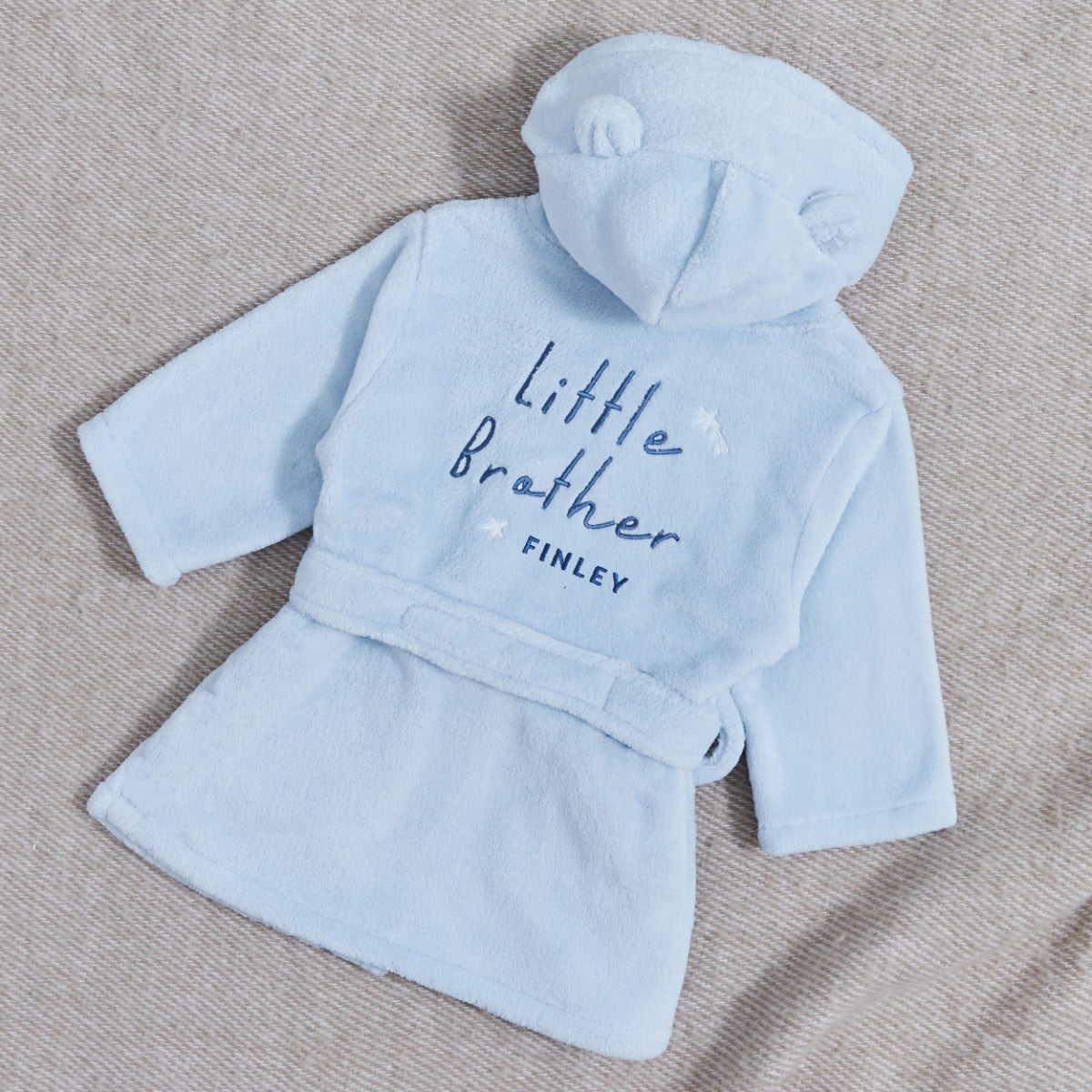 Personalized Little Brother Blue Fleece Robe