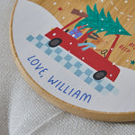 Personalised Blue Checkered Christmas Santa Platter