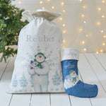 Personalised The Snowman™ and Snowdog Christmas Sack and Stocking Gift Set