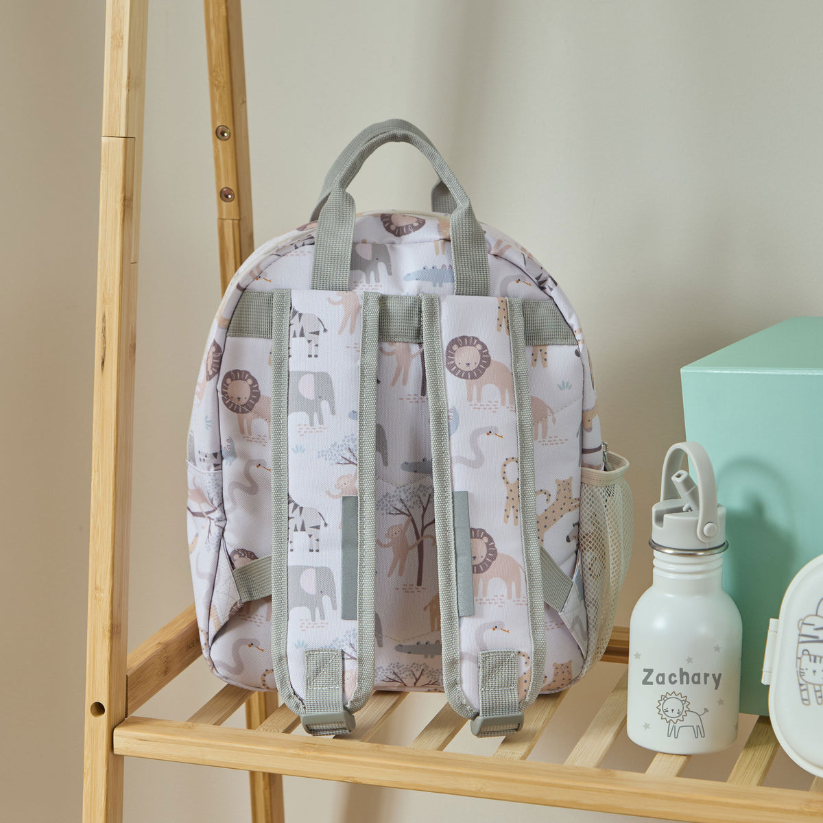 Personalised Neutral Safari Medium Backpack