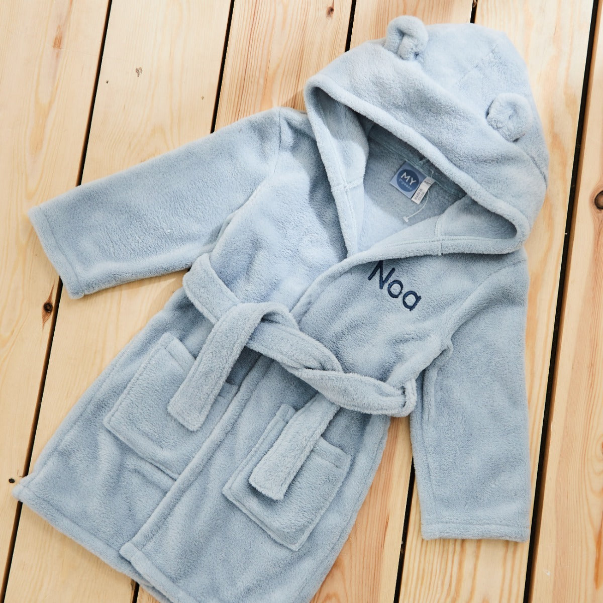 Personalized Blue Fleece Robe with Ears