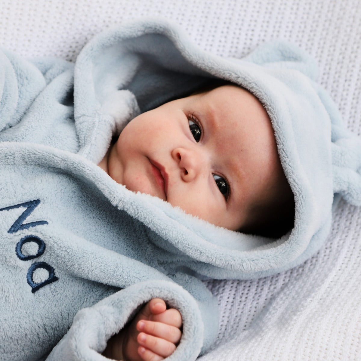 Personalized Blue Fleece Robe with Ears