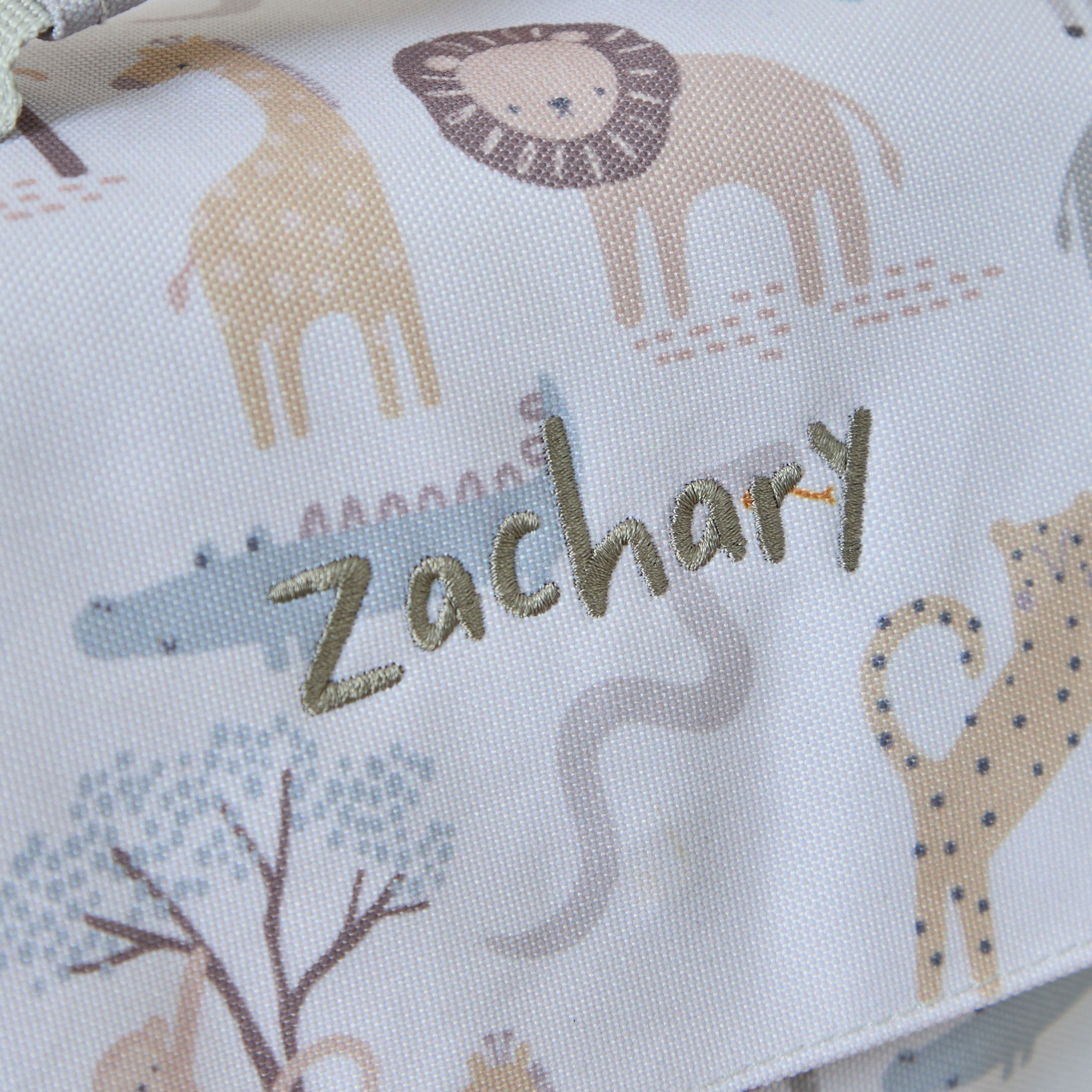 Personalised Neutral Safari Grab Handle Lunchbag