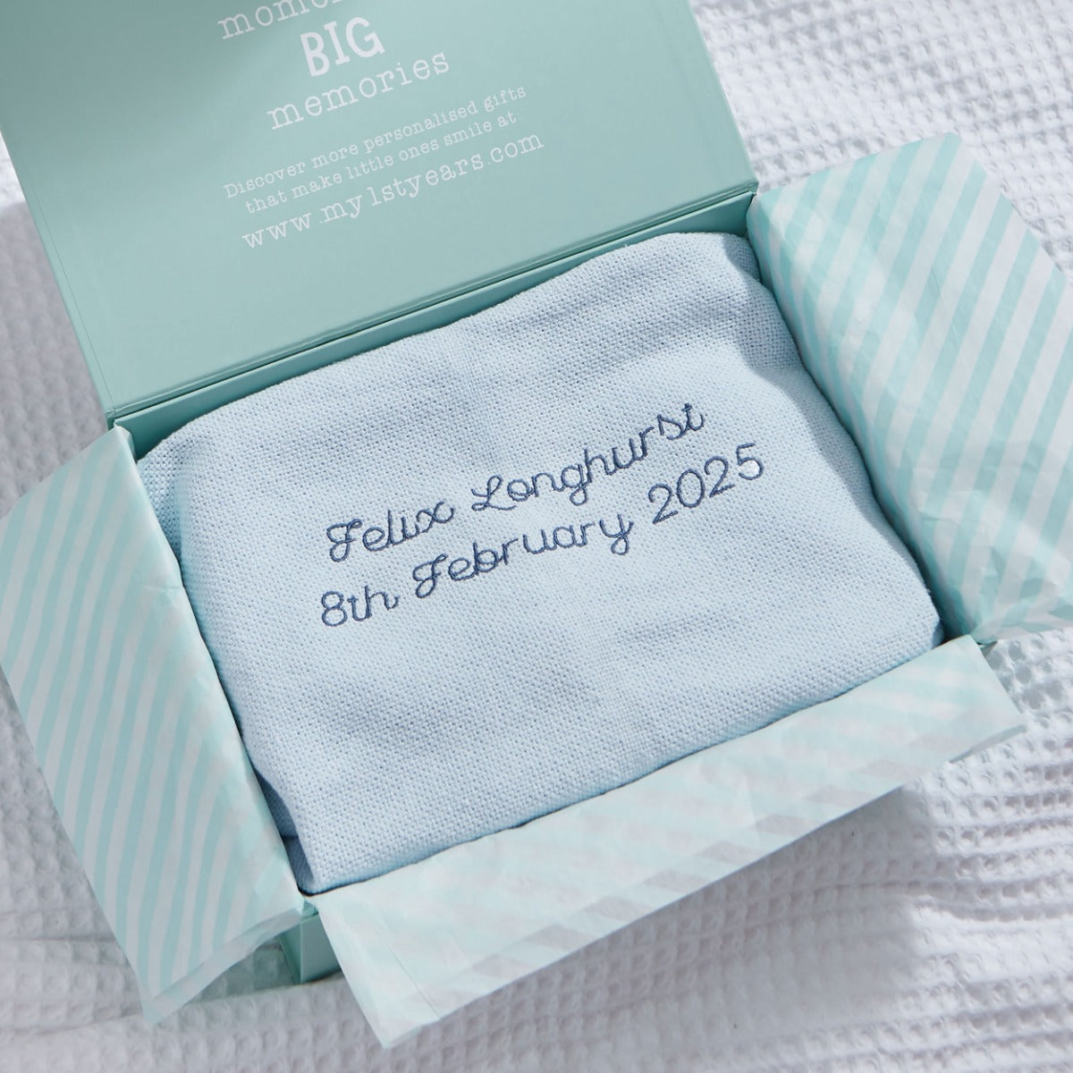 Personalized Blue Cellular Baby Blanket