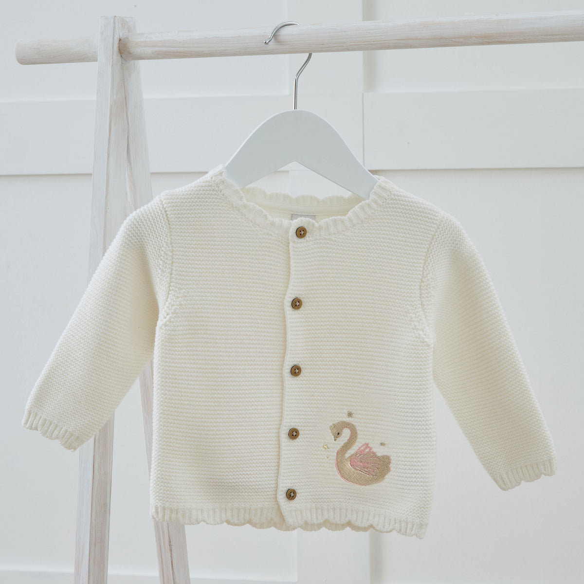 Personalised Swan Ivory Lightweight Cardigan