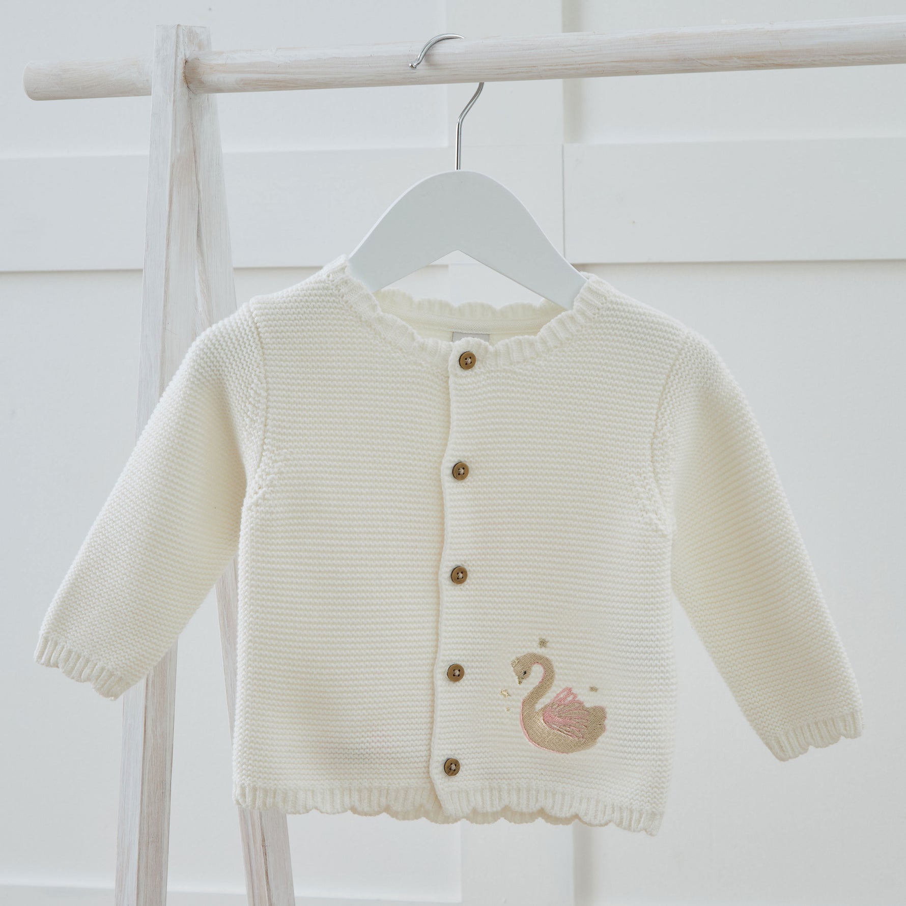Personalised Swan Ivory Lightweight Cardigan