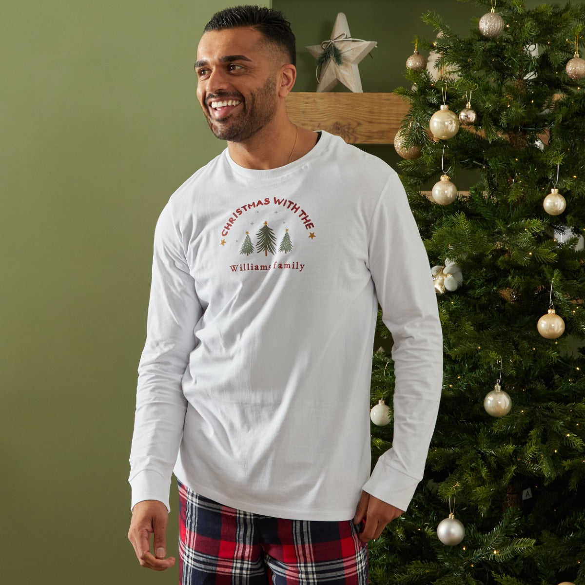 Personalised Mens Family Christmas Pyjama Set