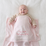 Personalized Light Pink Cellular Baby Blanket