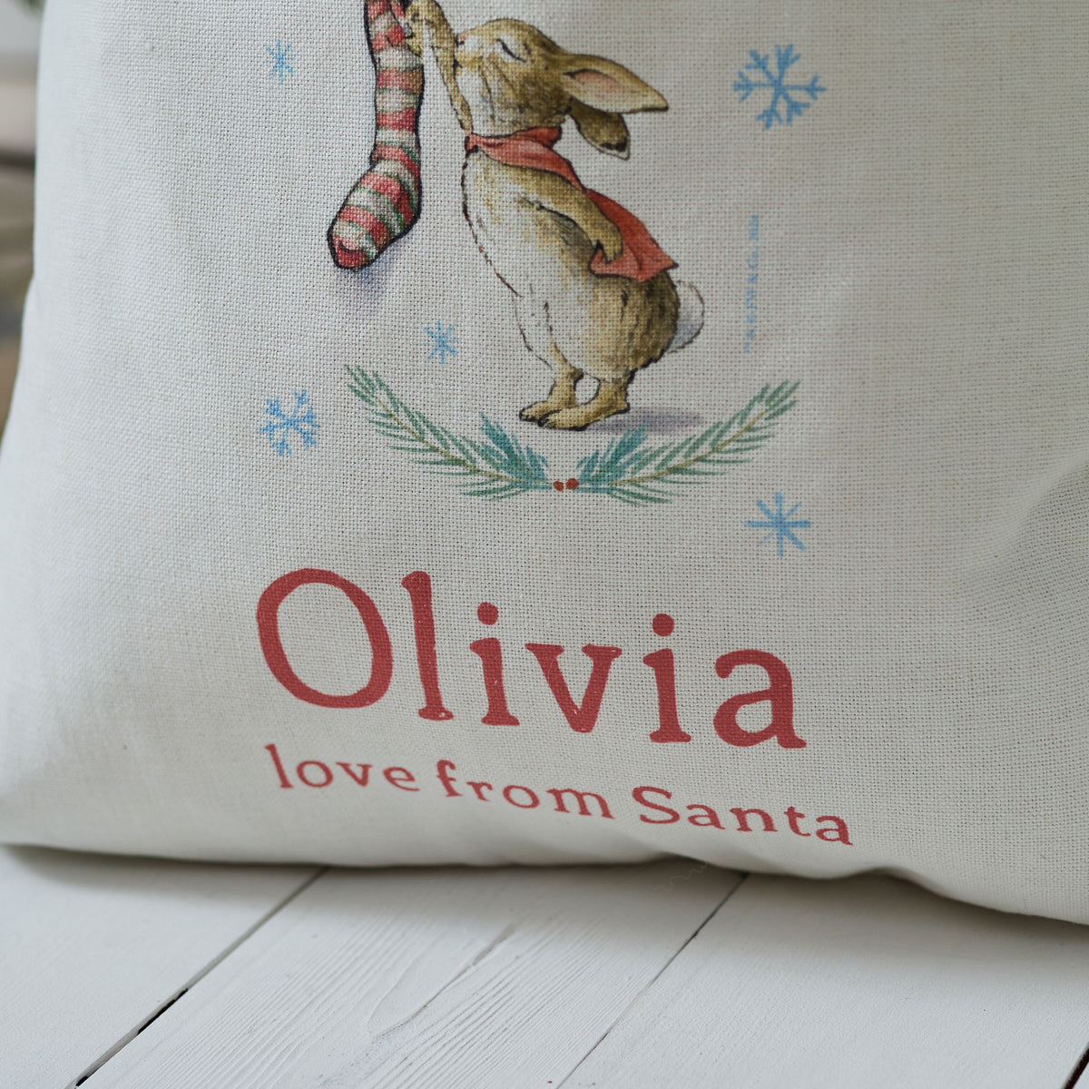 Personalised Flopsy™ Bunny Pink Christmas Sack