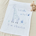 Personalized Hello World Ivory Fleece Blanket