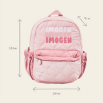 Personalised Bubble Gradient Name Pink Medium Quilted Backpack