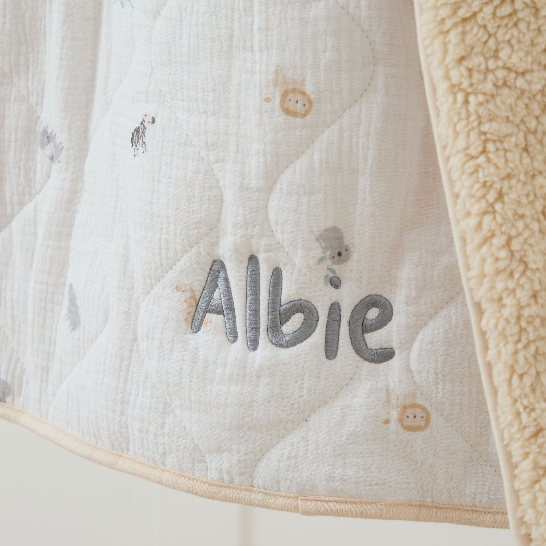 Personalised Born To Be Loved Quilted Muslin Blanket
