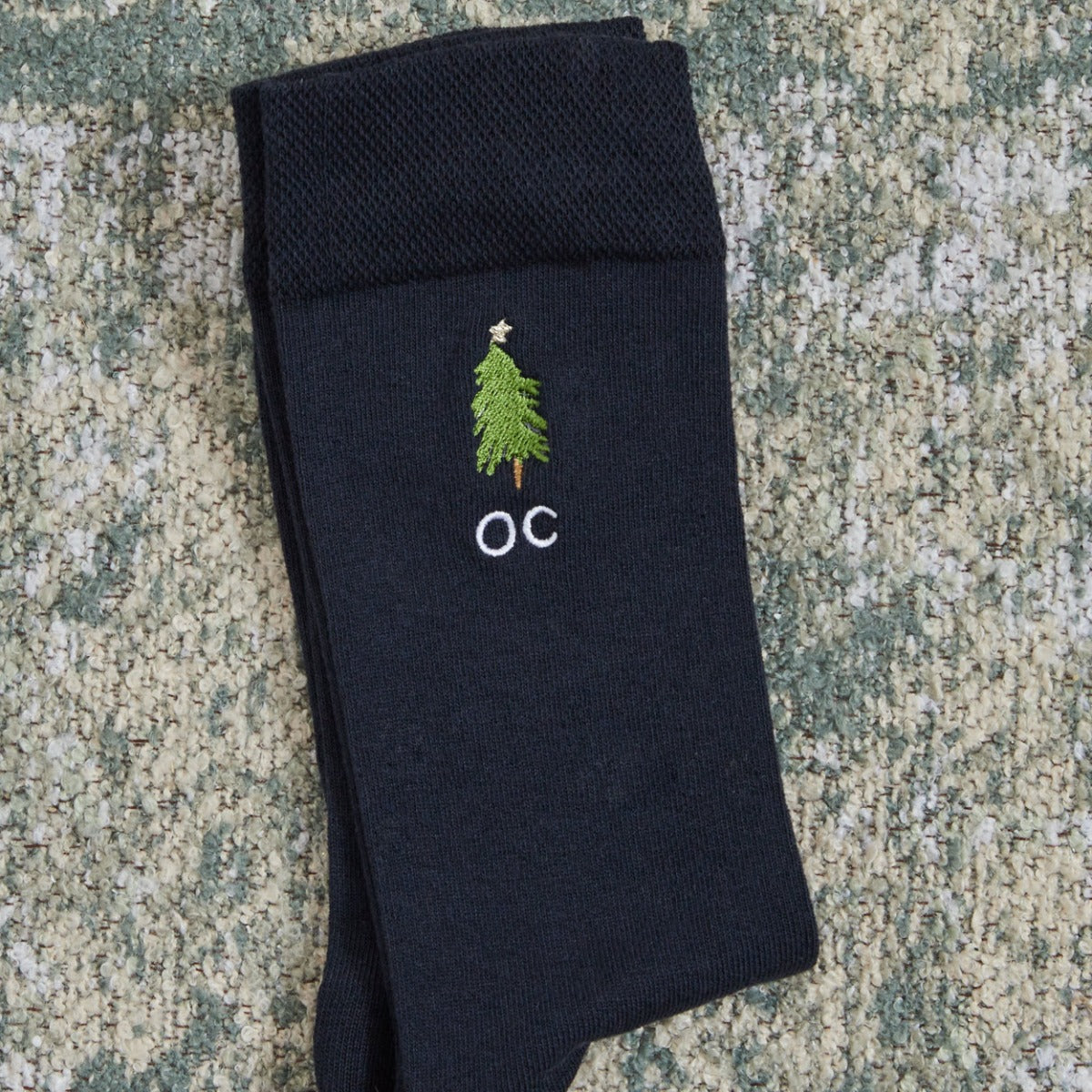 Personalised Christmas Tree Navy Socks