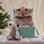 Personalised Brown Reindeer Snuggle and Cuddle Gift Set