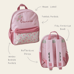 Personalised Cottage Ditsy Print Pocket Medium Backpack