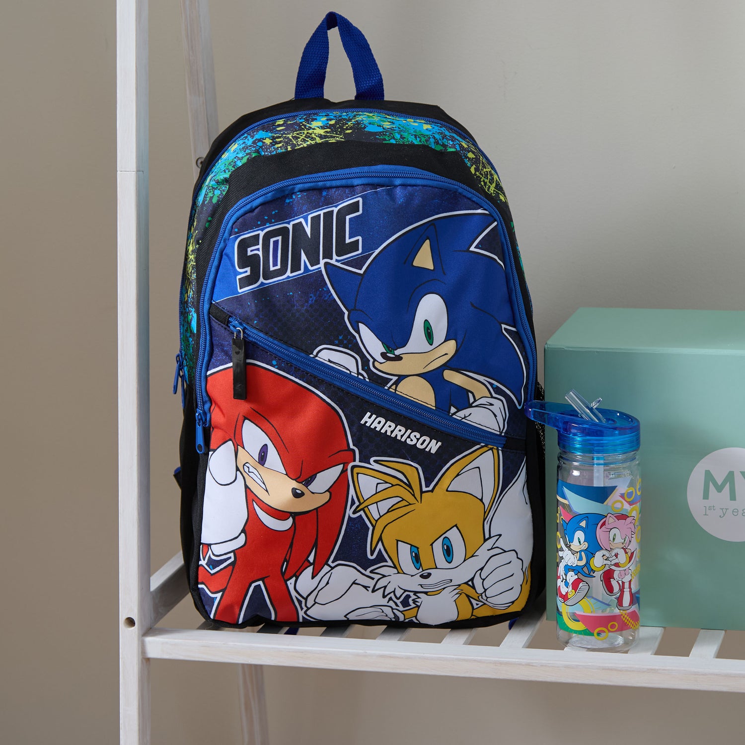 Personalised William Lamb Sonic Water Bottle And Backpack