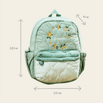 Personalised Yellow Flower Sage Quilted Medium Backpack 