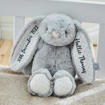 Personalised Grey Bunny Soft Toy - Embroidered